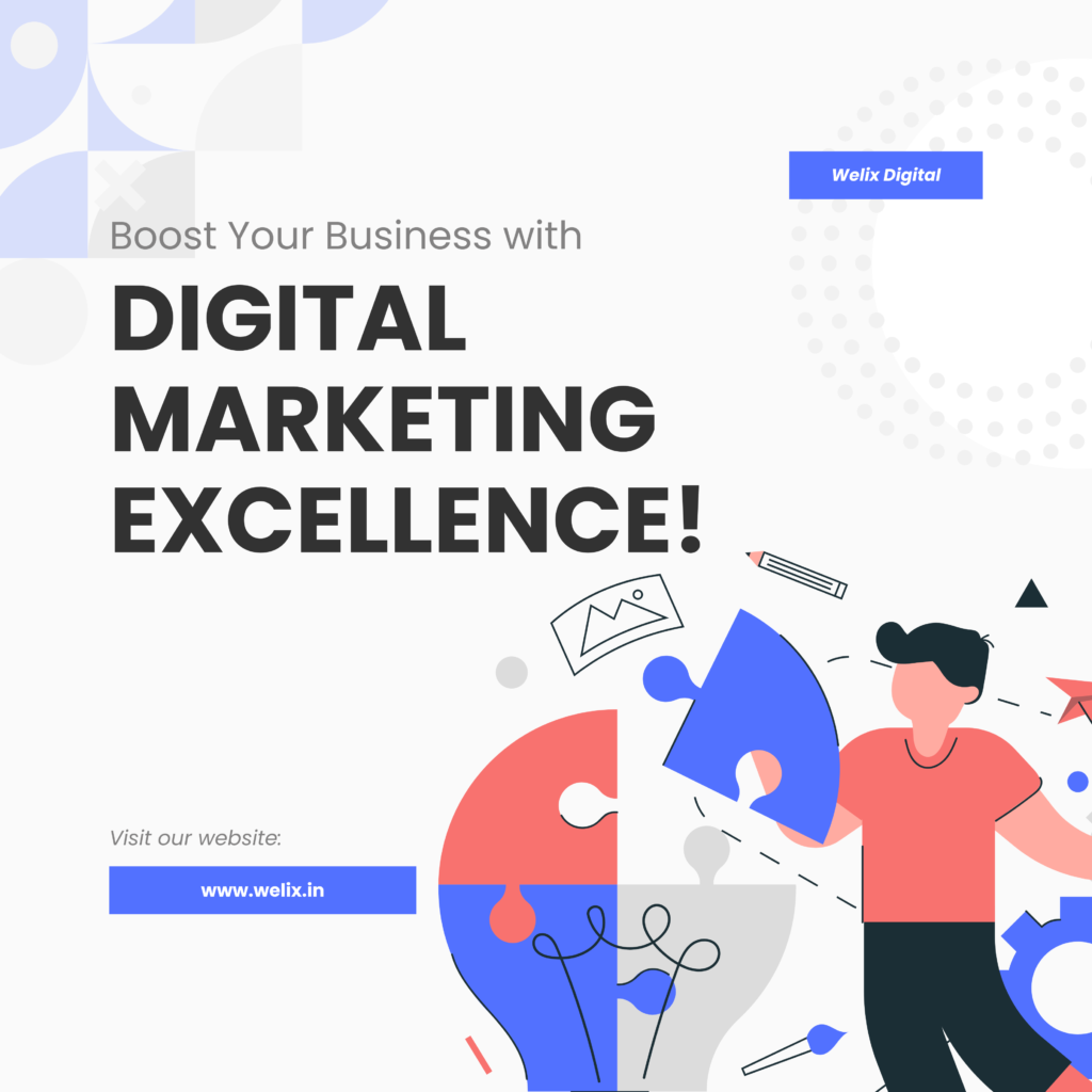 Are you seeking a leading digital marketing company in Bangalore that can take your brand to new heights? Look no further than Welix Digital! As the top-notch website designing company in Bangalore, we specialize in providing cutting-edge digital marketing services to help your business stand out in the digital landscape.

Our team of experts at Welix Digital is dedicated to creating dynamic and visually appealing websites that are designed to drive traffic and convert leads. With our comprehensive digital marketing services, we can help you reach your target audience, increase brand awareness, and drive sales.

Don't settle for second best when it comes to your digital marketing needs. Trust Welix Digital, the best digital marketing company in Bangalore, to provide you with the customized solutions you need to succeed in the competitive online market. Contact us today to learn more about our services and take your business to the next level! 